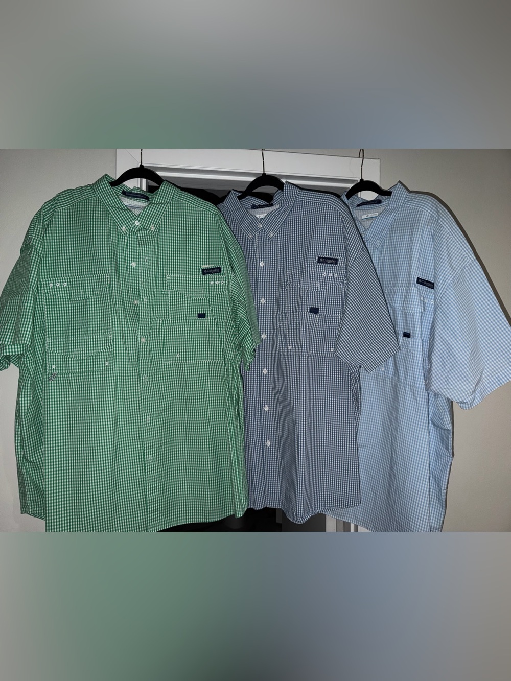 Men’s Columbia Gingham button up shirt bundle of 3🤠 3X